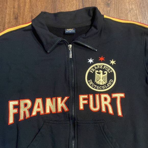 Frank Furt Deutschmark RMT Germany Embroidered Zip Up Sweatshirt-Size Small - Picture 3 of 12